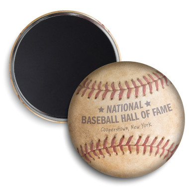 Baseball Hall of Fame Round Vintage Baseball Magnet