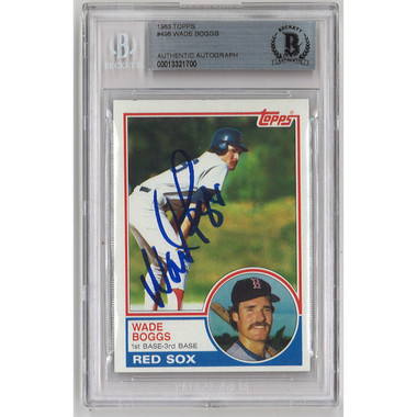 Wade Boggs Autographed Baseball Rookie Card 1983 Topps # 498 (Beckett)