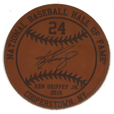 Ken Griffey Jr. Baseball Hall of Fame 2016 Inductee Leather Engraved Coaster