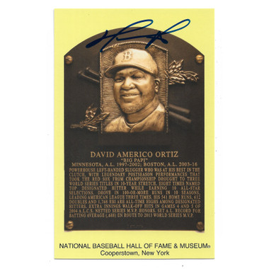 David Ortiz Autographed Hall of Fame Plaque Postcard (Beckett)