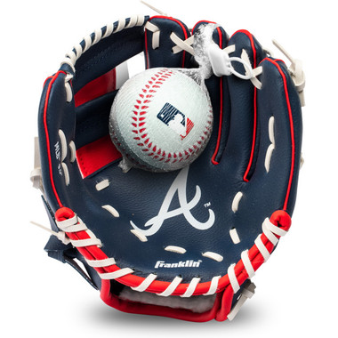 Franklin Atlanta Braves 9.5" Team Logo Youth Glove and Ball Set
