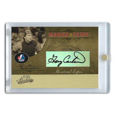 Gary Carter Autographed Card 2005 Playoff Absolute Marks of Fame #MF-58 Ltd Ed of 25