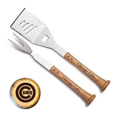 Chicago Cubs Baseball BBQ 'Turn Two' Grilling Utensil Set