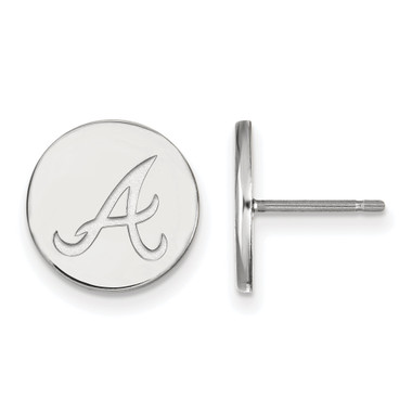 LogoArt Atlanta Braves Sterling Silver Small Post Logo Earrings