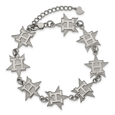 LogoArt Houston Astros 7.25 Inch Stainless Steele Logo Bracelet