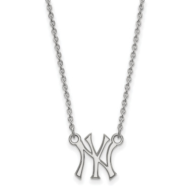 LogoArt New York Yankees 18 Inch Sterling Silver Necklace with Logo Pendant