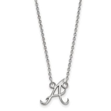 LogoArt Atlanta Braves 18 Inch Sterling Silver Necklace with Logo Pendant