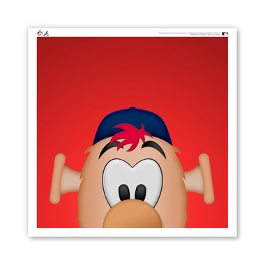 Atlanta Braves Blooper Minimalist MLB Mascots Collection 12 x 12 Fine Art Print by artist S. Preston