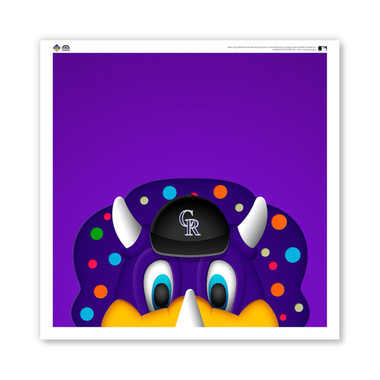 Colorado Rockies Dinger Minimalist MLB Mascots Collection 12 x 12 Fine Art Print by artist S. Preston