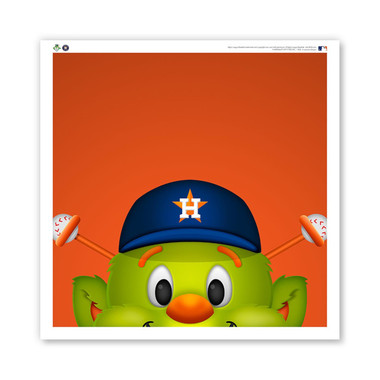 Houston Astros Orbit Minimalist MLB Mascots Collection 12 x 12 Fine Art Print by artist S. Preston