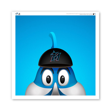 Miami Marlins Billy Minimalist MLB Mascots Collection 12 x 12 Fine Art Print by artist S. Preston