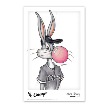 Chicago White Sox Bubblegum Bugs Minimalist Looney Tunes Collection 11 x 17 Fine Art Print by artist S. Preston
