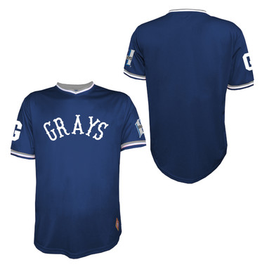 Men’s Homestead Grays Negro League Navy Short Sleeve V-Neck Jersey Shirt