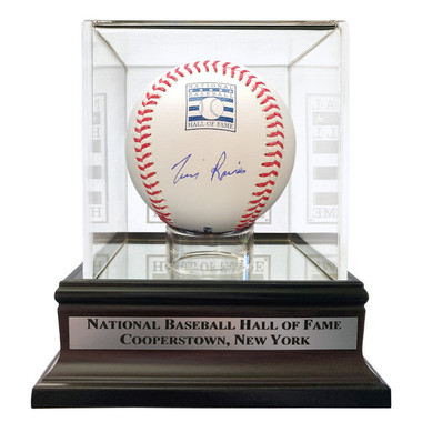 Tim Raines Autographed Hall of Fame Logo Baseball with HOF Case (Beckett)