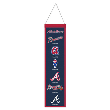 Atlanta Braves 8” x 32” Hanging Team Logo Evolution Banner