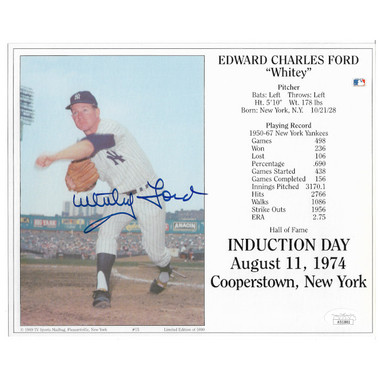 Whitey Ford Autographed New York Yankees 8x10 Photo JSA