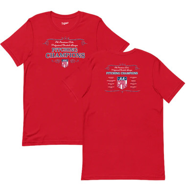 All American Girls Professional Baseball League Pitching Champions Red T-Shirt