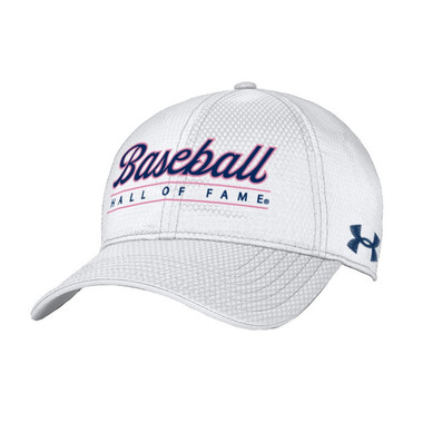 Women’s Under Armour Zone Baseball Hall of Fame Script White Adjustable Cap