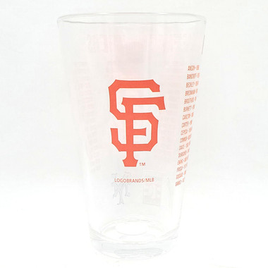 San Francisco Giants Team Hall of Famer 16 Ounce Pint Glass