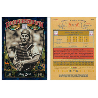 Johnny Bench 2013 Panini Cooperstown Blue Crystal # 80 Ltd Ed of 499