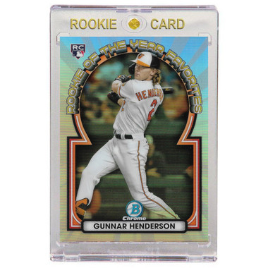 Gunnar Henderson Baltimore Orioles 2023 Bowman Chrome Rookie of the Year Favorites # 15 Rookie Card