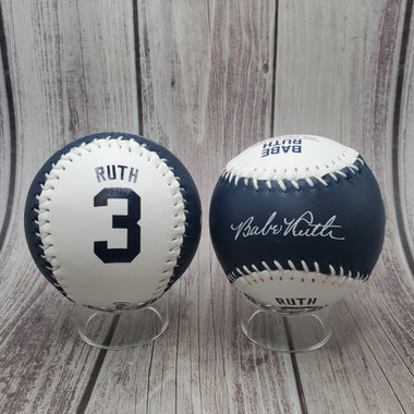 Babe Ruth New York Yankees Hall of Famer Name & Number Baseball with Statistics