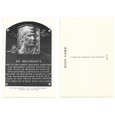 Ed Delahanty Original 1956-63 Artvue Baseball Hall of Fame Plaque Postcard