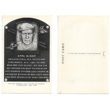 Eppa Rixey Original 1956-63 Artvue Baseball Hall of Fame Plaque Postcard