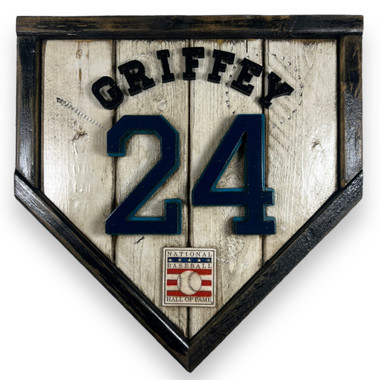 Ken Griffey Jr. Hall of Fame Vintage Distressed Wood 11 Inch Mini Legacy Home Plate