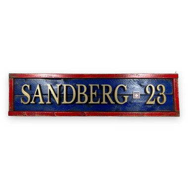 Ryne Sandberg Hall of Fame Distressed Wood 25 Inch Classic Name & Number Framed Sign