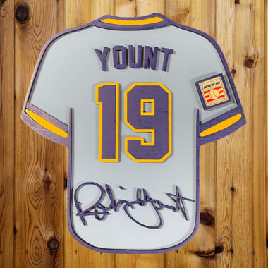 Robin Yount 3D Signature Wood Jersey 19 x 18 Wall Sign (blue)