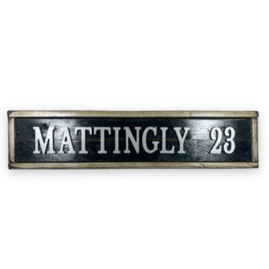 Don Mattingly Distressed Wood Navy 25 Inch Classic Name Framed Sign