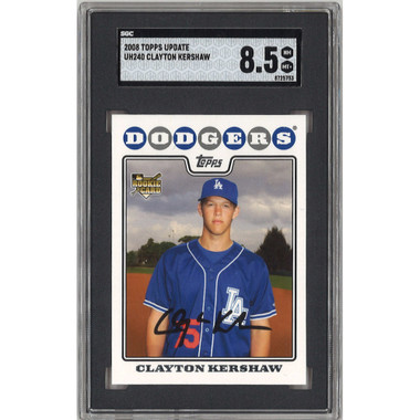 Clayton Kershaw Los Angeles Dodgers 2008 Topps Update # US240 Rookie Card SGC 8.5