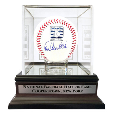 Carlton Fisk Autographed Hall of Fame Logo Baseball with HOF Case (Fanatics)