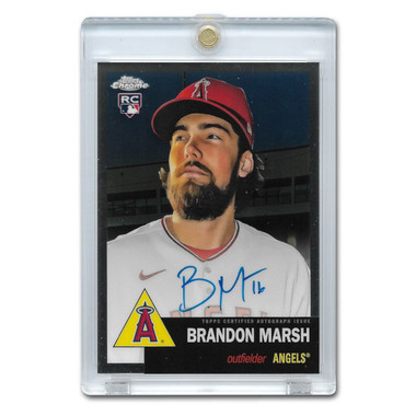 Brandon Marsh Autographed Card 2022 Topps Chrome Platinum Anniversary # CPA-BM Rookie Card