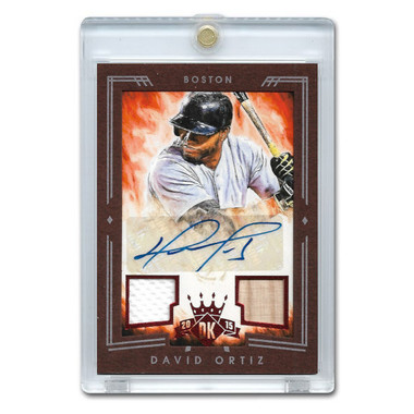 David Ortiz Autographed Card 2015 Diamond Kings Signature Materials Framed Red #36 Ltd Ed of 49