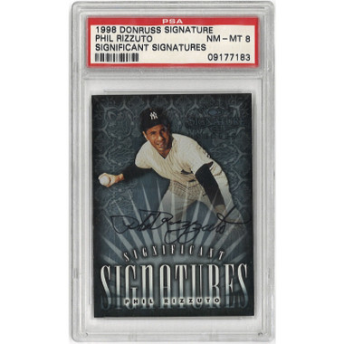 Phil Rizzuto Autographed Card 1998 Donruss Signature Significant Signatures (PSA 8)