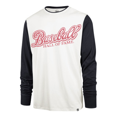 Men’s ’47 Baseball Hall of Fame Rumford Sandstone and Navy Long Sleeve Baseball T-Shirt