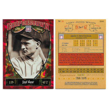 Lloyd Waner 2013 Panini Cooperstown Red Crystal Collection # 26 Baseball Card Ltd Ed of 399