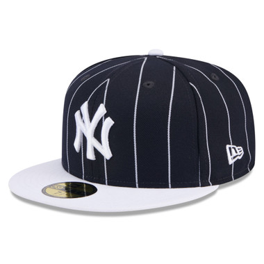 Men’s New Era New York Yankees Throwback Pinstriped Navy and White 59FIFTY Fitted Cap