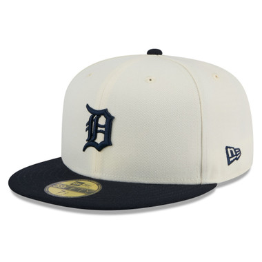 Men’s New Era Detroit Tigers Chrome White and Dark Navy 59FIFTY Fitted Cap