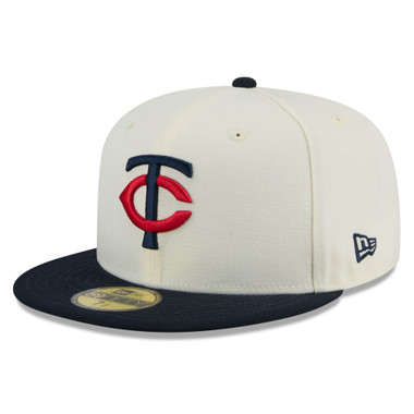 Men’s New Era Minnesota Twins Chrome White and Navy 59FIFTY Fitted Cap