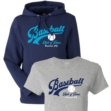 Women’s Baseball Hall of Fame Navy Sweatshirt and Heather Grey T-Shirt Bundle