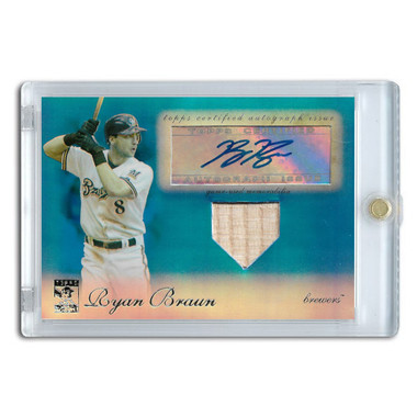 Ryan Braun Autographed Card 2009 Topps Tribute Relic Card # TAR-RB3 Ltd Ed of 75