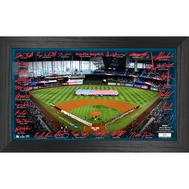 Highland Mint Miami Marlins 2024 Framed 12 x 20 Signature Field