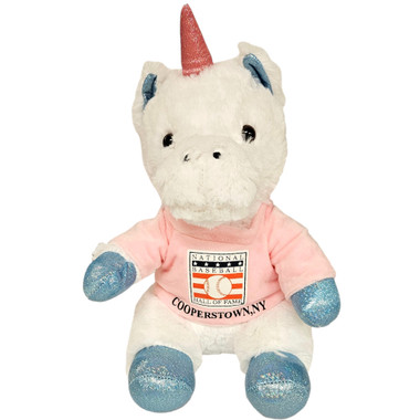 Baseball Hall of Fame 13" Plush Unicorn with Pink HOF T-Shirt