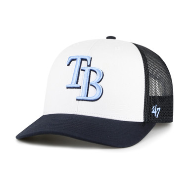 Men’s ’47 Tampa Bay Rays Freshman Trucker Navy and White Snapback Adjustable Cap