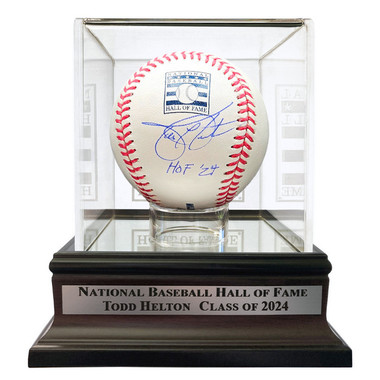 Todd Helton Autographed Hall of Fame Logo Baseball with HOF 24 Inscription with HOF Case (TriStar)