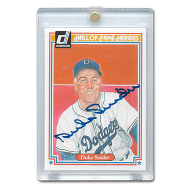 Duke Snider Autographed Card 1983 Donruss HOF Heroes # 14 (JSA-02)