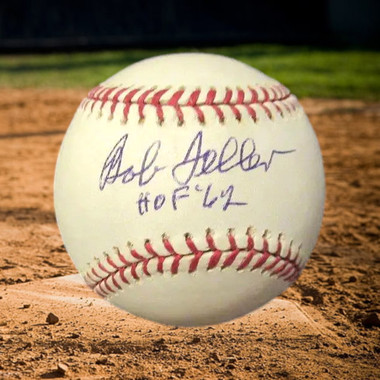 Bob Feller Autographed Rawlings ML Baseball with HOF 62 Inscription (PSA-69)